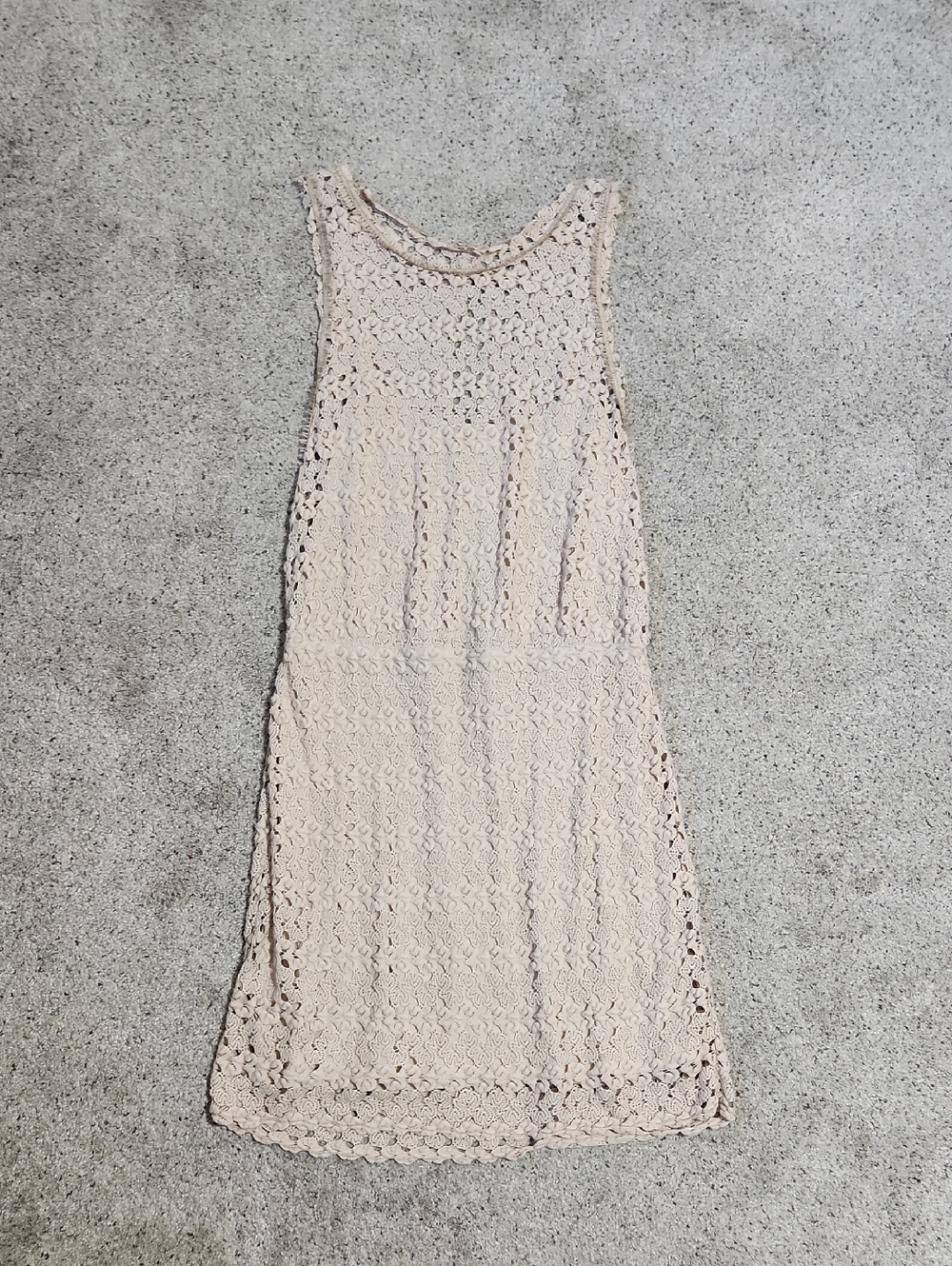 Free People Lily Lace Crochet Blouson Mini Dress in Natural Size Medium - Picture 3 of 11